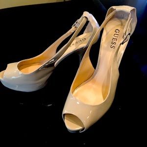 Beige peep toes by Guess